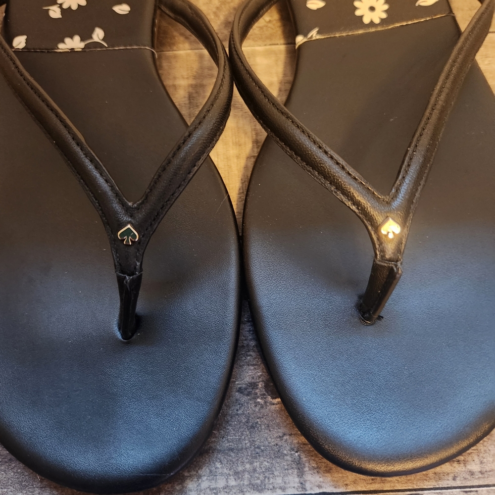 Kate Spade Black Floral Sandals - Picture 4 of 9